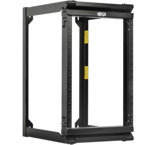 SmartRack 16U Wall-Mount 2-Post Open Frame Rack, Hinged Front, Heavy Duty