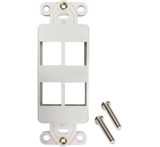 Safe-IT 4-Port Antibacterial Wall-Mount Insert, Decora Style, Vertical, Ivory, TAA