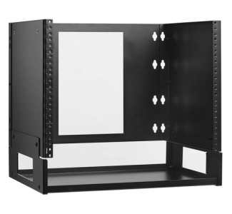 8U Wall-Mount Bracket with Shelf for Small Switches and Patch Panels, Hinged