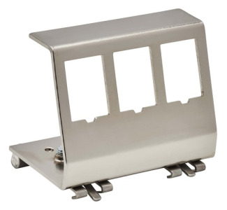 3-Port Metal DIN-Rail Mounting Module for Snap-In Keystone Jacks and Couplers, Silver, TAA