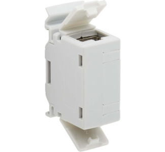 Cat6a Shielded In-Line DIN-Rail Mountable Snap-In Coupler (RJ45 F/F), TAA