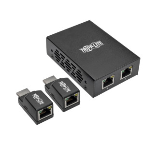 2-Port HDMI over Cat5/Cat6 Extender Kit, Power over Cable, Box-Style Transmitter, 2 Mini Receivers, 1080p @ 60 Hz, TAA