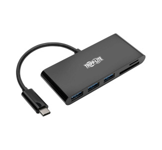 USB 3.1 Gen 1 USB-C Portable Hub/Adapter, 3 USB-A Ports and Memory Card Reader, Thunderbolt 3 Compatible, Black