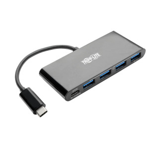 4-Port USB 3.1 Hub, 4x USB-A, Thunderbolt 3PD Charging, Black