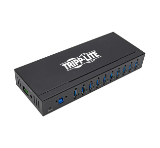 10-Port Industrial-Grade USB 3.0 SuperSpeed Hub - 20 kV ESD Immunity, Iron Housing, Mountable