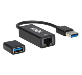USB-C, USB-A to RJ45 Gigabit Ethernet Network Adapter (2xM/F), USB 3.2 Gen 1, Black