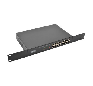 16-Port 10/100/1000 Mbps 1U Rack-Mount/Desktop Gigabit Ethernet Unmanaged Switch, Metal Housing