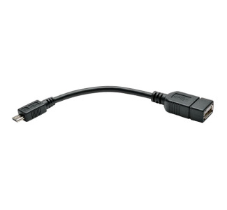 Micro USB to USB OTG Host Adapter Cable, 5-Pin Micro USB B to USB A M/F, 6-in.