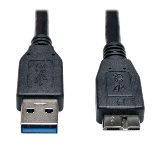 USB 3.0 SuperSpeed Device Cable (A to Micro-B M/M) Black, 1-ft.