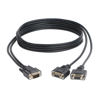 High Resolution VGA Monitor Y Splitter Cable (HD15 M to 2x HD15 F), 6-ft.