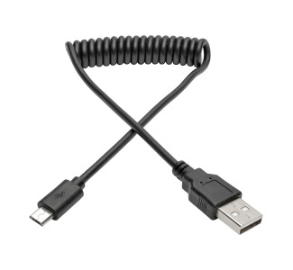 6ft USB 2.0 Hi-Speed A to Micro-B-USB Cable Coiled M/M 6'
