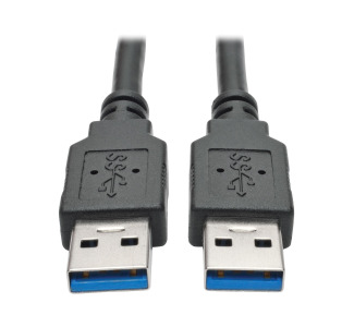 3ft USB 3.0 SuperSpeed A/A Cable M/M 28/24 AWG 5 Gbps Black 3'