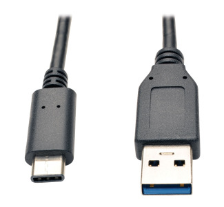 USB 3.1 Gen 2 (10 Gbps) Cable, USB Type-C (USB-C) to USB-A (M/M), 3 ft.
