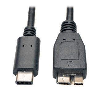 USB 3.1 Gen 2 (10 Gbps) Cable, USB Type-C (USB-C) to USB 3.0 Micro-B (M/M), 3 ft.