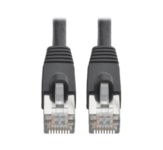 Cat6a 10G-Certified Snagless Shielded STP Network Patch Cable (RJ45 M/M), PoE, Black, 14 ft.