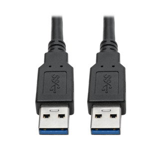 USB 3.0 SuperSpeed A/A Cable for Tripp Lite USB 3.0 All-in-One Keystone/Panel Mount Couplers (M/M), Black, 6 ft.