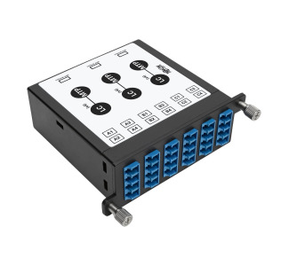 40/100Gb Singlemode Fiber Breakout Cassette, 40Gb to 4 x 10Gb, 100Gb to 4 x 25Gb, (x3) 8-Fiber MTP/MPO (APC) to (x12) LC (UPC) Duplex 8.3/125, N484 Chassis