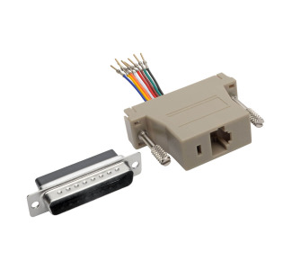 DB25 to RJ45 Modular Serial Adapter (M/F), RS-232, RS-422, RS-485