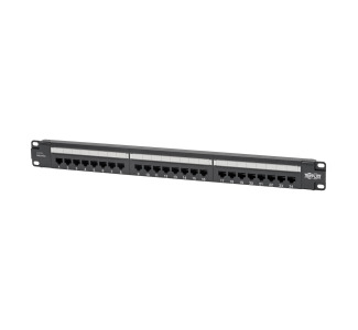 Cat6 24-Port Patch Panel - PoE+ Compliant, 110/Krone, 568A/B, RJ45 Ethernet, 1U Rack-Mount, TAA