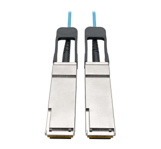 QSFP+ to QSFP+ Active Optical Cable - 40Gb, AOC, M/M, Aqua, 15 m (49.2 ft.)