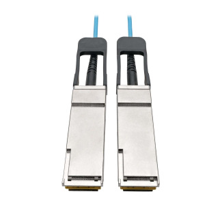 QSFP+ to QSFP+ Active Optical Cable - 40Gb, AOC, M/M, Aqua, 20 m (65.6 ft.)