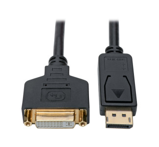 DisplayPort to DVI Cable Adapter, Converter - M/F, 1920 x 1200/1080p, Black, 1 ft.