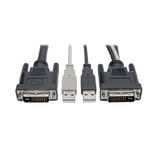 DVI to USB-A Dual KVM Cable Kit - (2x Male/2x Male), 1920 x 1200 (1080p) @ 60 Hz, 10 ft.