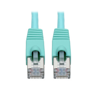 Cat6a 10G-Certified Snagless Shielded STP Network Patch Cable (RJ45 M/M), PoE, Aqua, 3 ft.