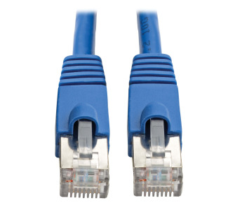Cat6a 10G-Certified Snagless Shielded STP Network Patch Cable (RJ45 M/M), PoE, Blue, 30 ft.