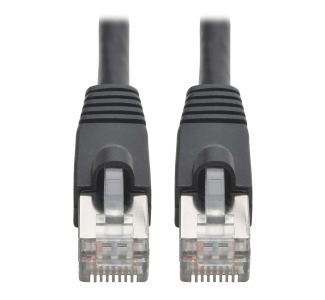 Cat6a 10G-Certified Snagless Shielded STP Network Patch Cable (RJ45 M/M), PoE, Black, 35 ft.