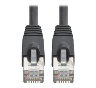 Cat6a 10G-Certified Snagless Shielded STP Network Patch Cable (RJ45 M/M), PoE, Black, 30 ft.