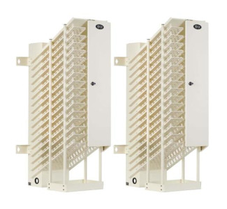 16-Device AC Charging Station Towers for Chromebooks - Open Frame, White, 2 Pack (32 Devices Total)