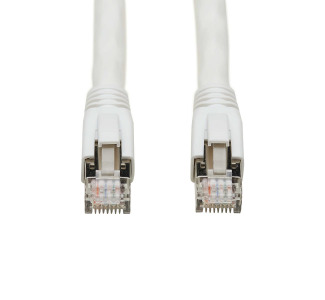 10 ft Cat8 25G/40G Certified Snagless Shielded S/FTP Ethernet Cable (RJ45 M/M), PoE, White