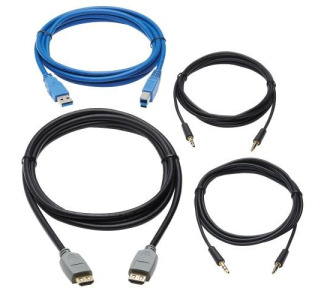 HDMI KVM Cable Kit for Tripp Lite B005-HUA2-K and B005-HUA4 KVM, 4K HDMI, USB 3.2 Gen 1, 3.5 mm, 10 ft