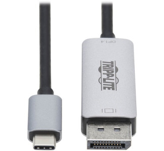 USB-C to DisplayPort Adapter Cable (M/M), 8K UHD, DisplayPort 1.4, Black/Silver, 6 ft.