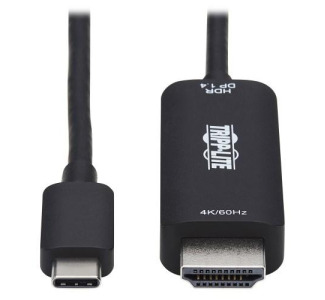 USB-C to HDMI Adapter Cable, 4K 60Hz, HDR, HDCP 2.2, DP 1.4 Alt Mode, Black, 6 ft