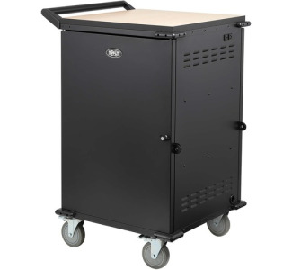 Locking Storage Cart for Mobile Devices and AV Equipment - Black