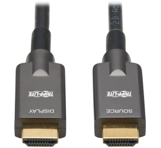 High-Speed Armored HDMI Fiber Active Optical Cable (AOC) - 4K @ 60 Hz, HDR, 4:4:4, M/M, Black, 10 m