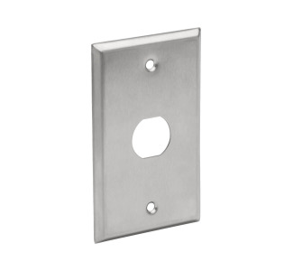 Bulkhead Wall Plate, 1 Cutout, Industrial, Metal - Stainless Steel, IP44, Single Gang, TAA