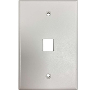 Safe-IT 1-Port Single-Gang Keystone Wall Plate, Antibacterial, Ivory Matte, TAA