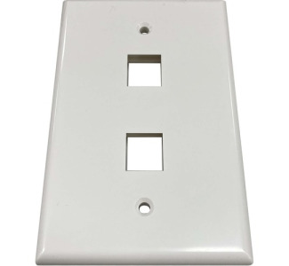 Safe-IT 2-Port Single-Gang Keystone Wall Plate, Antibacterial, Ivory Gloss, TAA