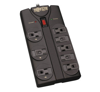 Protect It! 8-Outlet Surge Protector, 8 ft. Cord, 1440 Joules, Black Housing