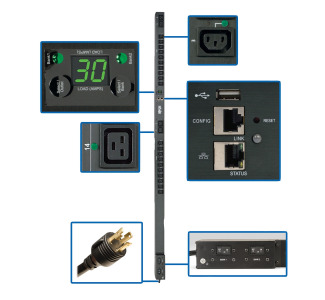 5/5.8kW Single-Phase Switched PDU, Outlet Monitoring, 208/240V Outlets (20 C13  4 C19), 0U, LX Platform Interface, TAA