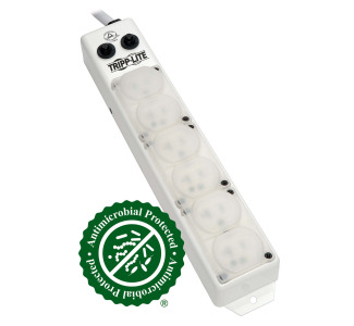 For Patient-Care Vicinity - UL 1363A Medical-Grade Power Strip, 6 20A Hospital-Grade Outlets, Safety Covers, 7 ft. Cord