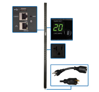 1.9kW Single-Phase Monitored PDU with LX Platform Interface, 120V Outlets (24 5-15/20R), 0U Vertical, 70 in., TAA