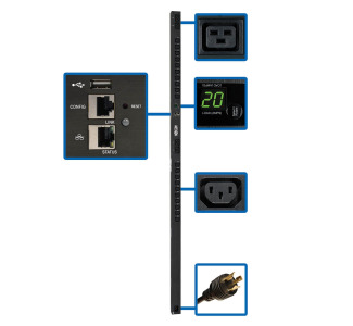 3.23.8kW Single-Phase Switched PDU with LX Platform Interface, 200240V Outlets (20 C13  4 C19), C20/L6-20P, 0U, TAA