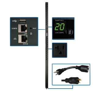1.9kW Single-Phase Switched PDU with LX Platform Interface, 120V Outlets (24 5-15/20R), 10 ft. Cord with L5-20P, 0U, TAA