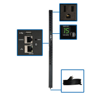 1.4kW Single-Phase Switched PDU with LX Platform Interface, 120V Outlets (16 5-15R), 10 ft. Cord with 5-15P, 0U, TAA