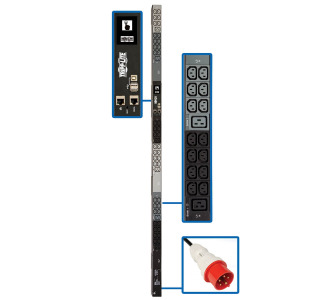 11.5kW 3-Phase Monitored PDU  LX Platform, 42 C13  6 C19 Outlets, IEC 309 16/20A Red, 0U, TAA