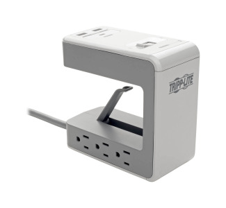 6-Outlet Surge Protector w/2 USB-A (2.4A Shared)  1 USB-C (3A) - 8 ft. Cord, 1080 Joules, Desk Clamp